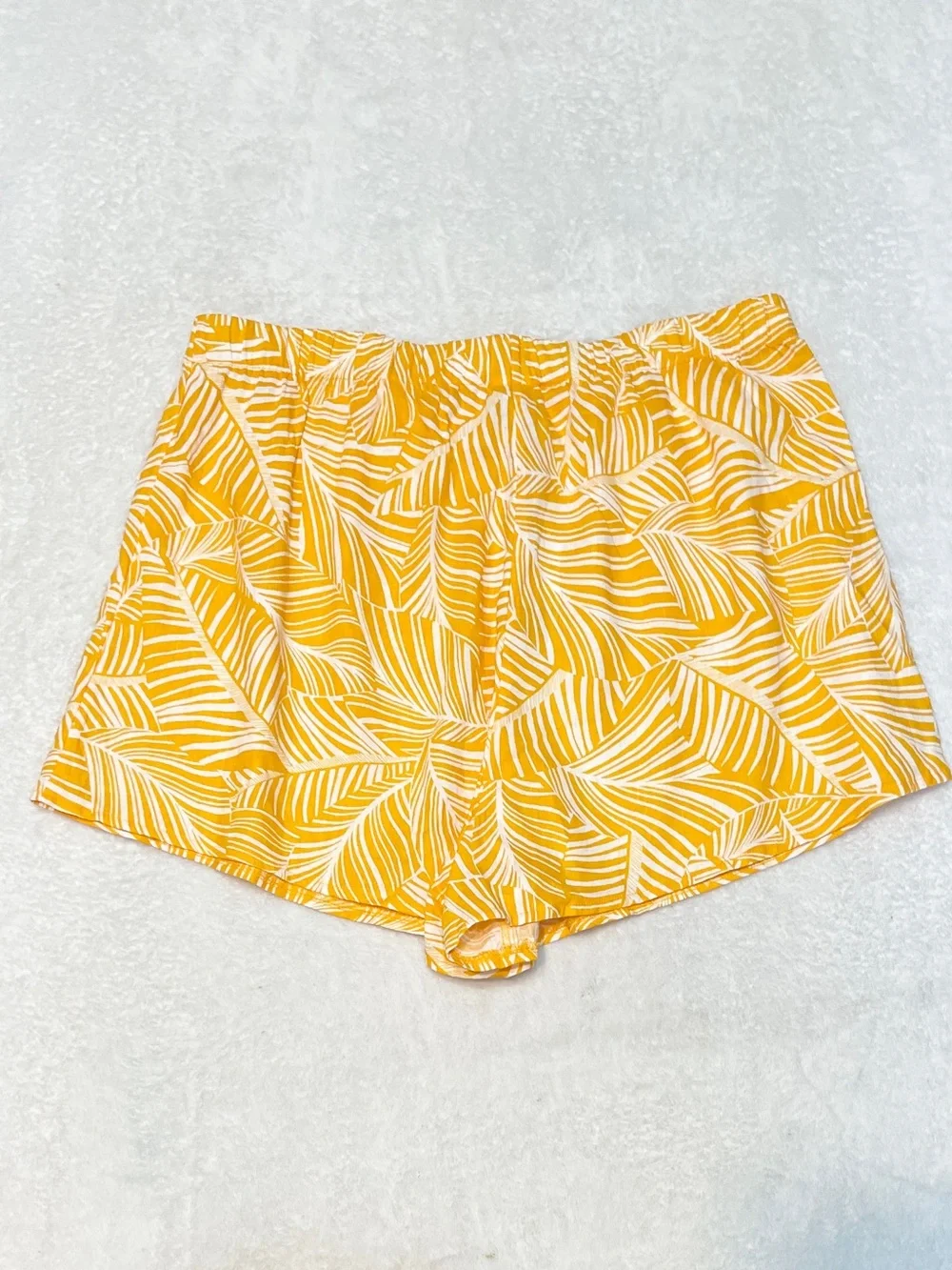 NWT Shade & Shore 2 Piece Bright Yellow Palm Leaf‎ Breezy Beach Swim Cover Up L